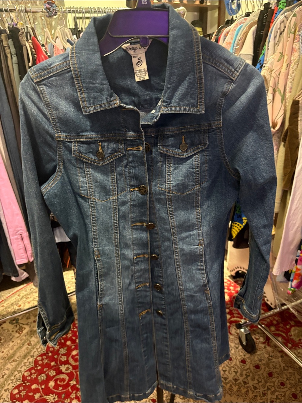 Indigo Rein Longline Denim Jacket - Blue